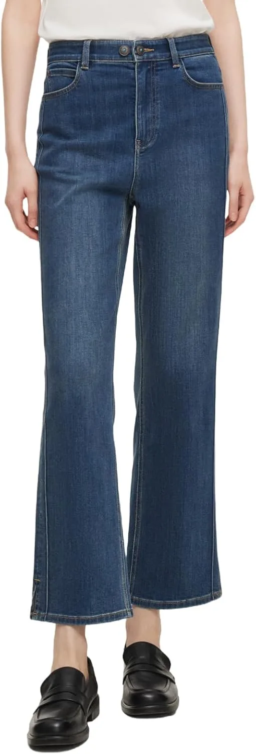 

GOELIA Женские джинсы Acetate Blend с регулируемой талией, прямые, укороченные