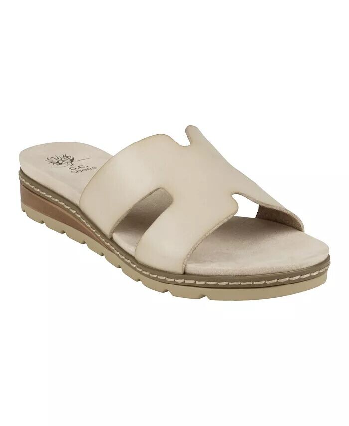 Женские шлепанцы на плоской подошве Nellie с вырезами GC Shoes, бежевый