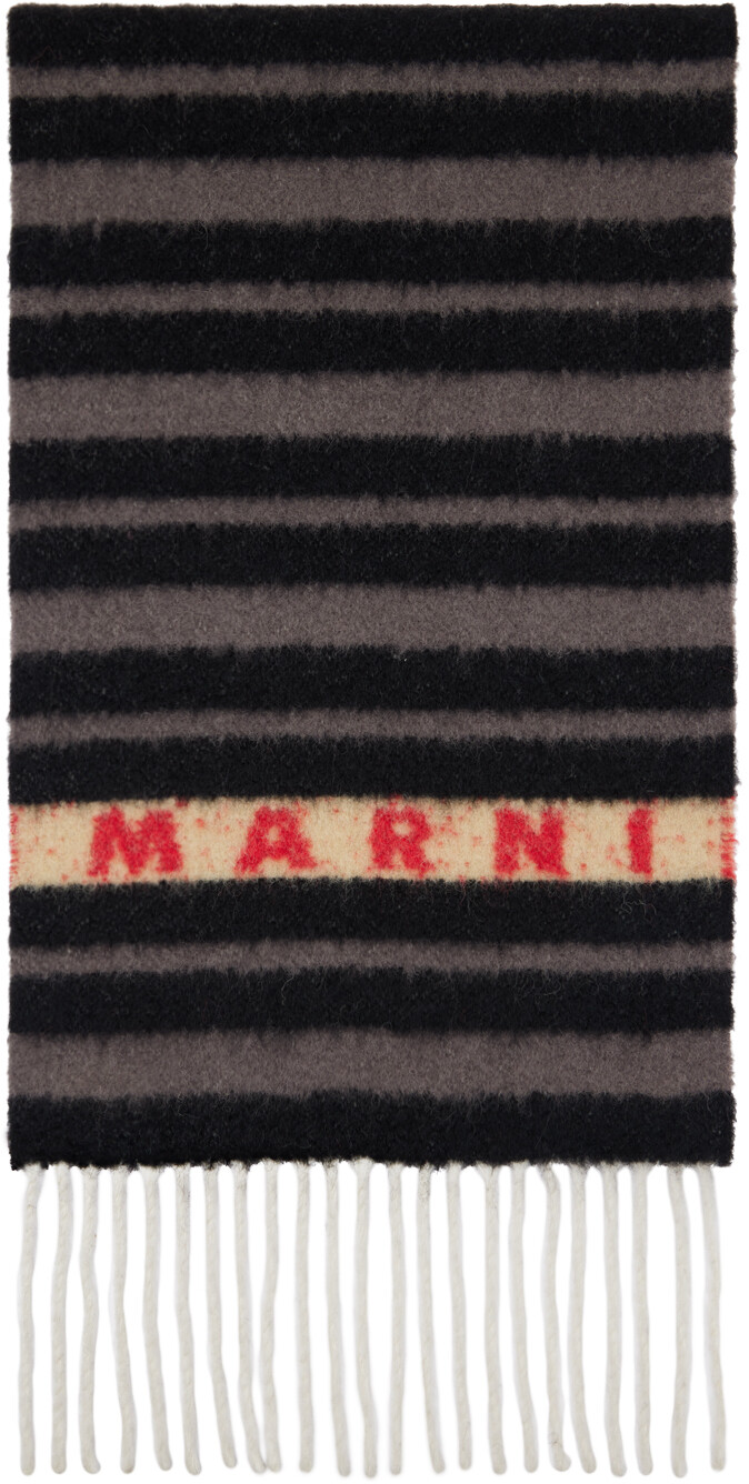 

Шарф из серой полосатой альпаки Marni
