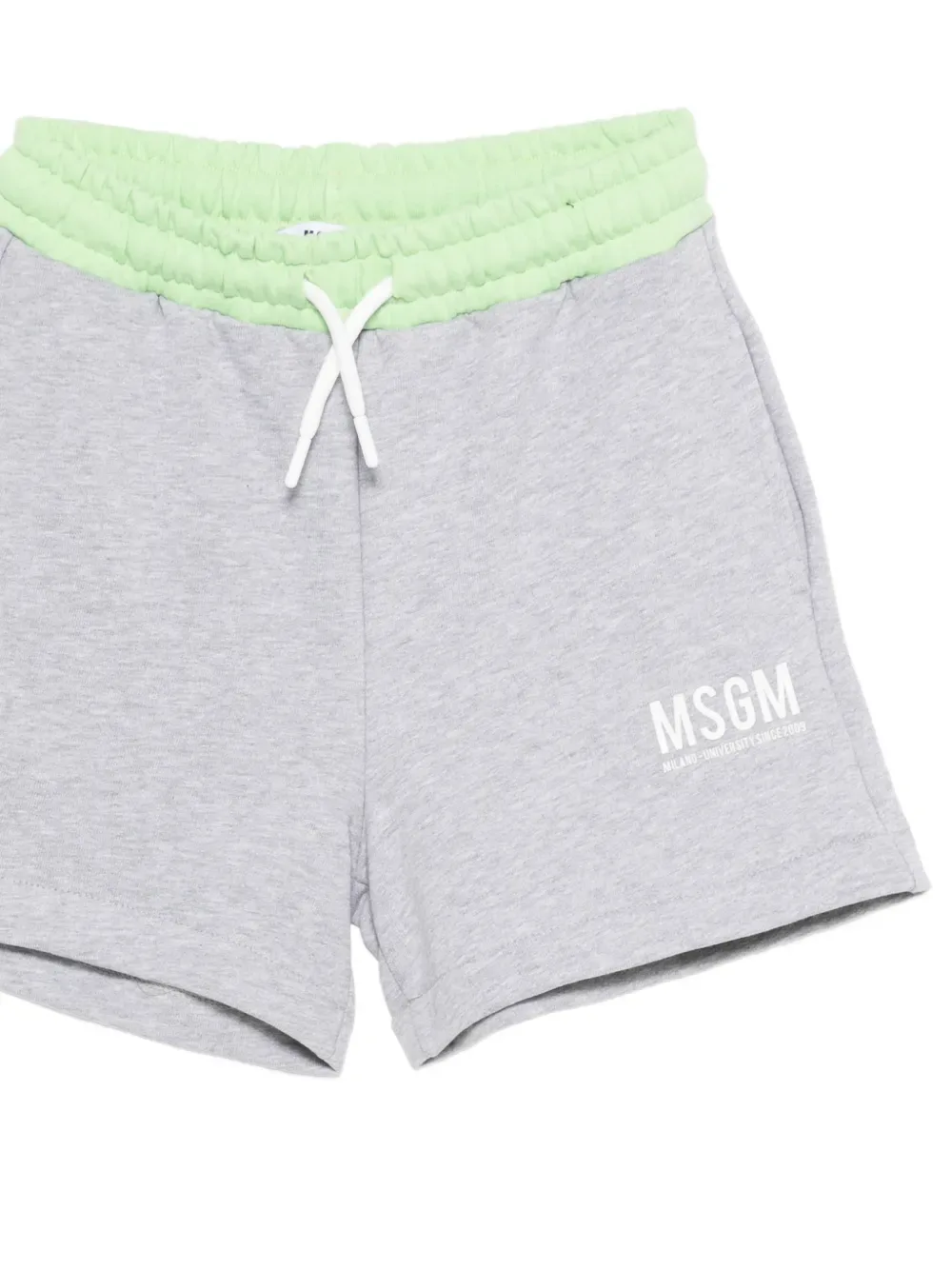 Шорты с кулиской и логотипом MSGM Kids, серый — фото 3