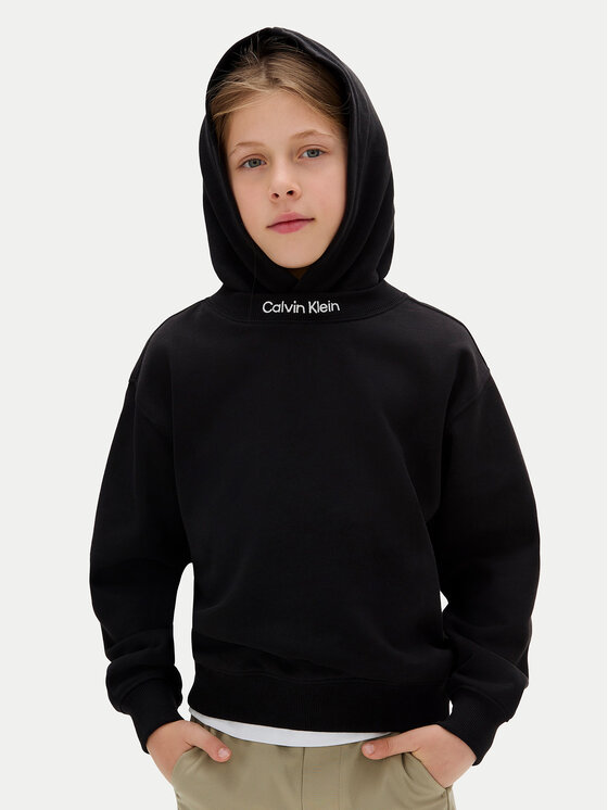 Свободный крой толстовки Embro Logo IB0IB02525 D Calvin Klein Jeans, черный — фото 4