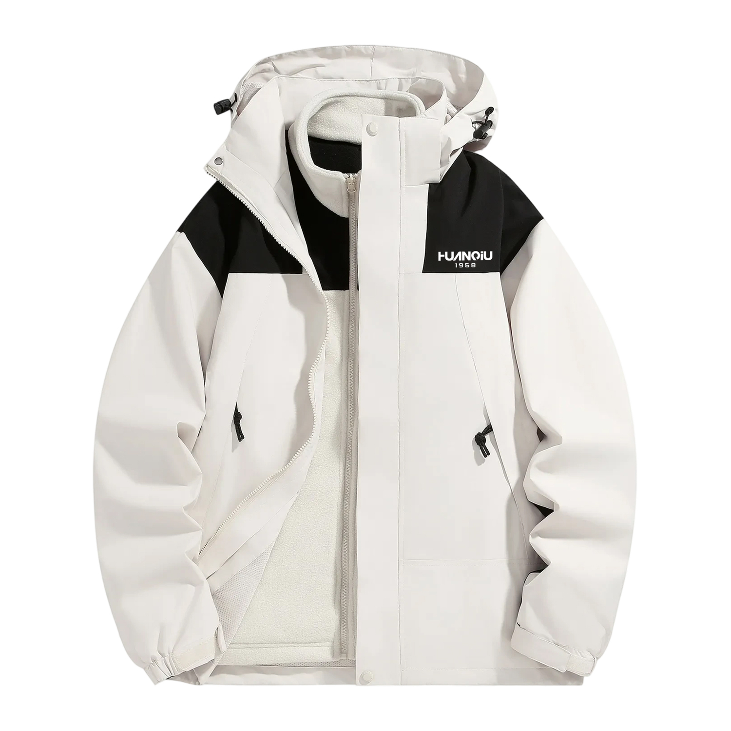 

Куртка Unisex с отстегивающимся капюшоном Moderate HUANQIU, экрю 3-in-1[detachable liner]