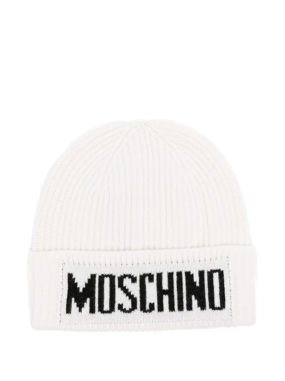 

Ребристая шапка с вышитым логотипом Moschino, нейтральный