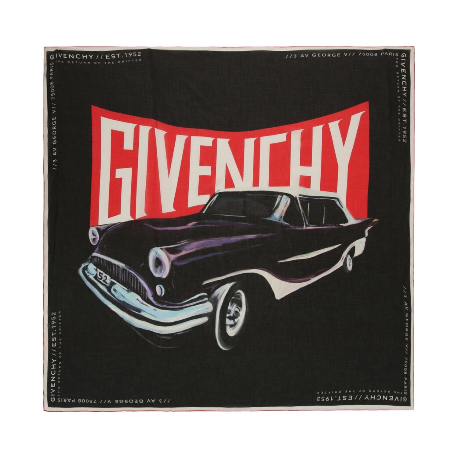 

Шарф с принтом логотипа автомобиля Givenchy, цвет Черный