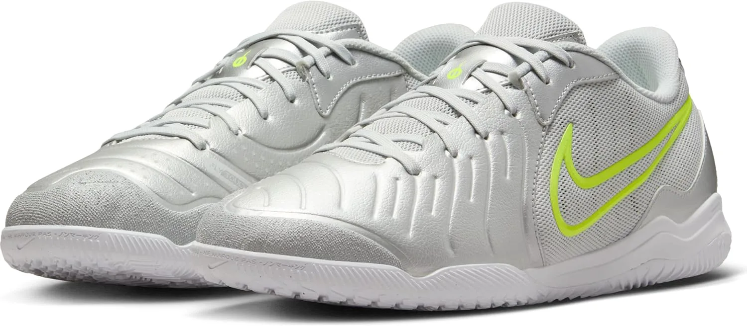 Мужские футбольные бутсы Nike Tiempo Legend 10 Academy IC для зала и твердых покрытий, серебристый/белый — фото 2