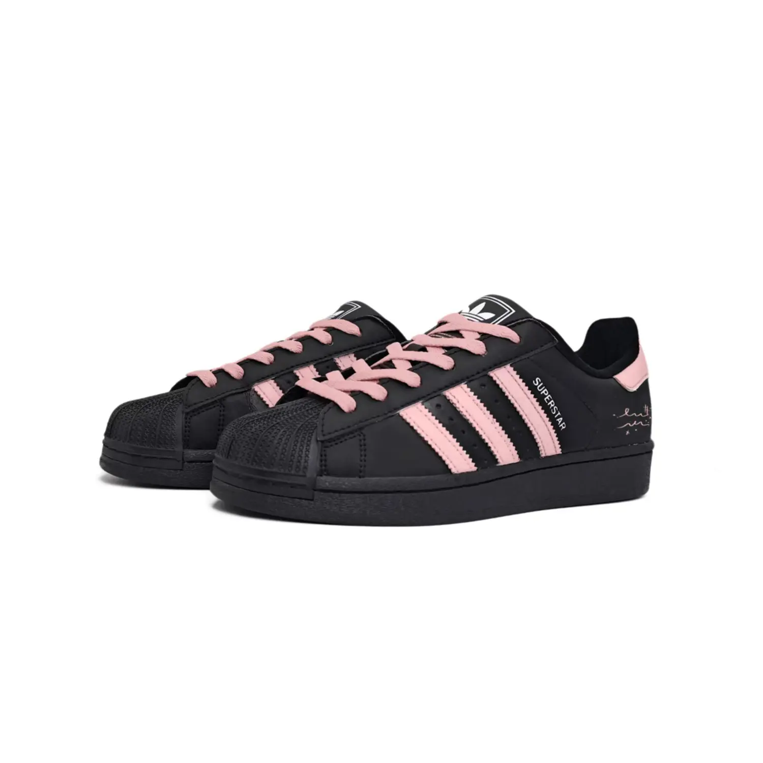 Adidas Originals Superstar 2 Heartbeat Aquarius устойчивые к истиранию низкие детские скейтбординг кроссовки Pink для подростков — фото 4