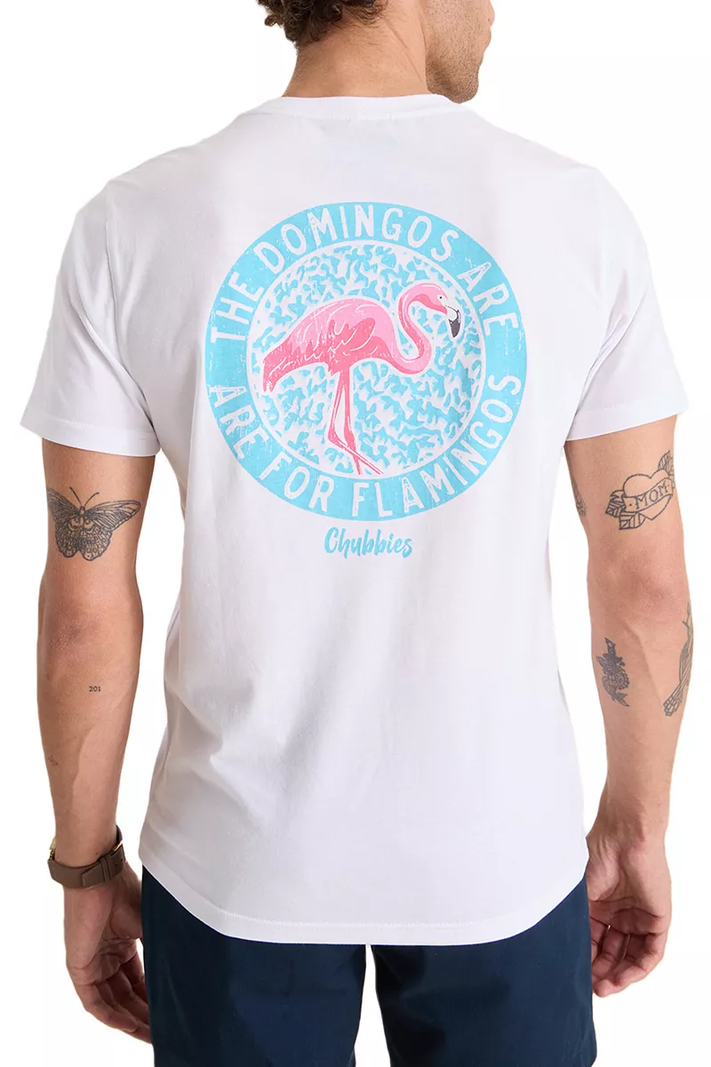 

Мужская футболка с коротким рукавом chubbies, цвет Domingos For Flamingos