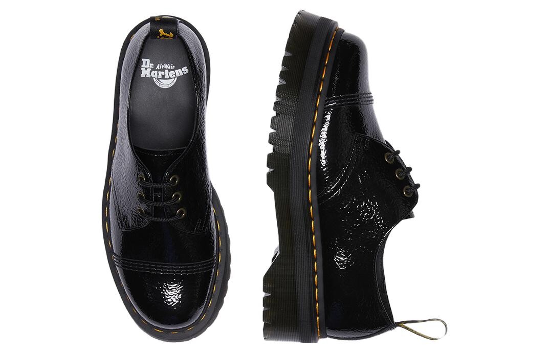 Martens 1461 Туфли на шнуровке с потертостями на платформе Dr.Martens, Black — фото 4