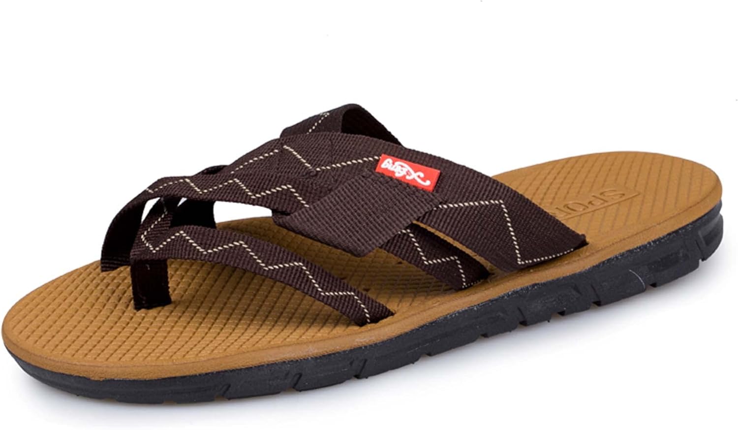 

Летние сандалии-мужские тапочки с елочкой, мужские тапочки из ПУ, повседневные, дышащие, удобные, быстро сохнущие, противоскользящие, износостойкие Generic, коричневый