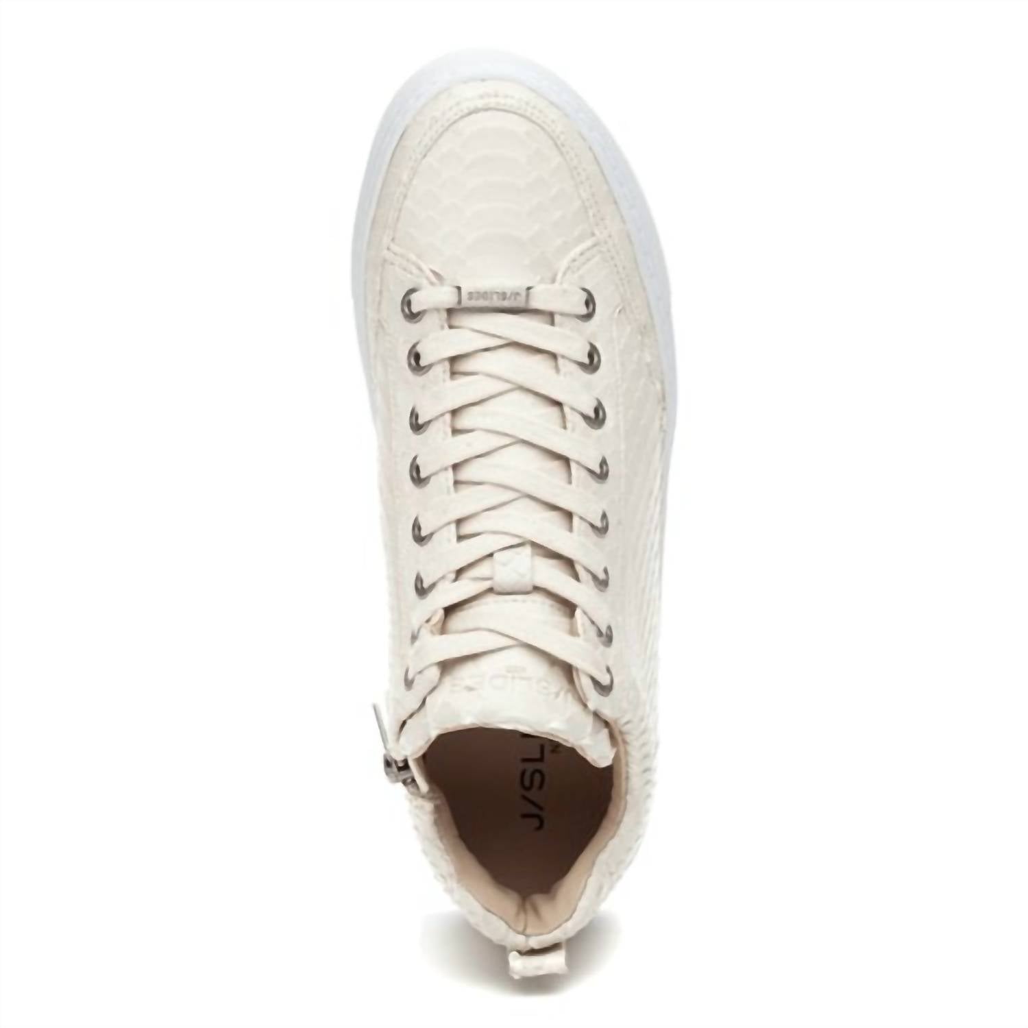 Женские кроссовки Leesa Cut с тиснением в цвете Off White с тиснением J Slides — фото 4