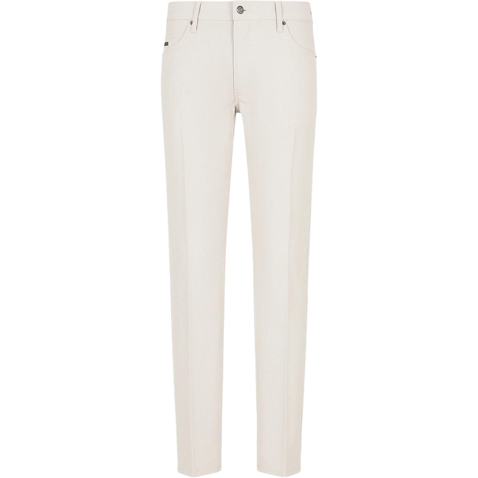 

Брюки в рубчик с логотипом EMPORIO ARMANI, Ecru