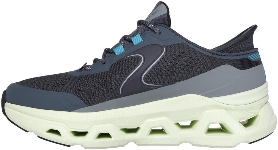 Мужские слипоны Skechers Hands Free: Go Walk Flex - обувь для плавного движения, Charcoal/Lime — фото 4