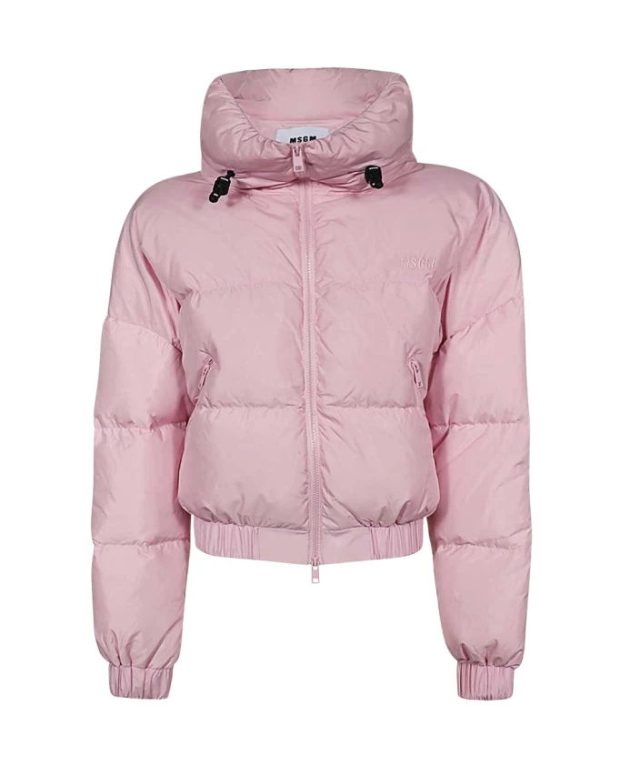 

Стеганая пуховая куртка с застежкой-молнией по всей длине. Msgm, розовый
