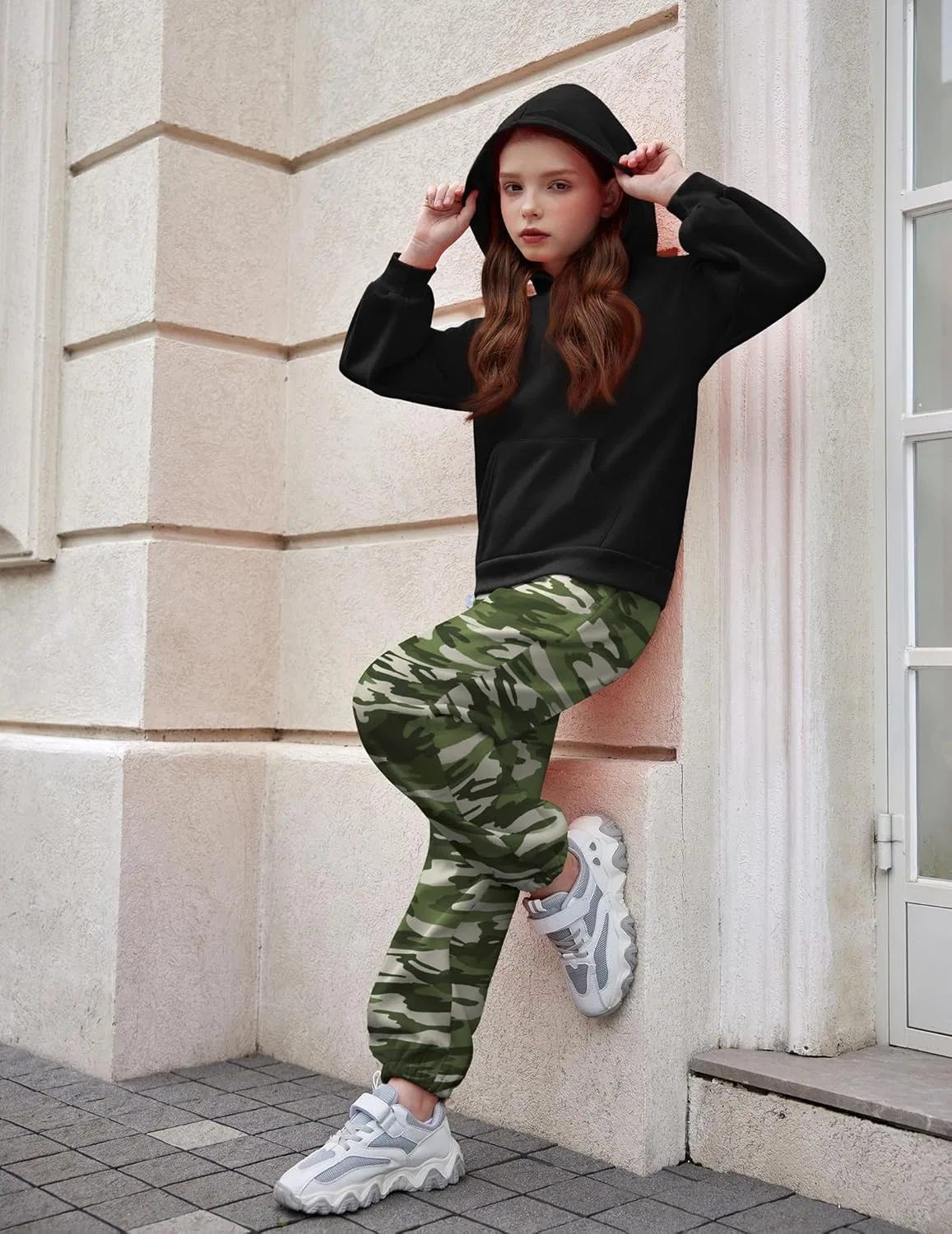 Детский спортивный костюм оверсайз Arshinet, 2 предмета, Black&camouflage — фото 3