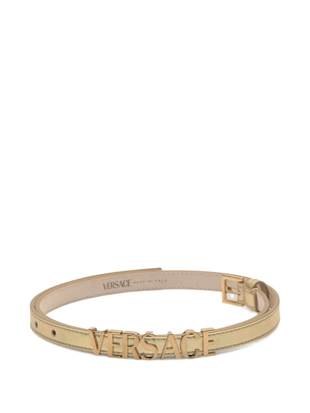 

Кожаный ремень с логотипом VERSACE, желтый