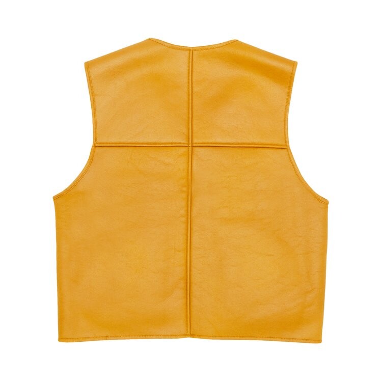 Утепленный жилет Supreme Reversible Faux Shearling Work Vest, желтый — фото 2