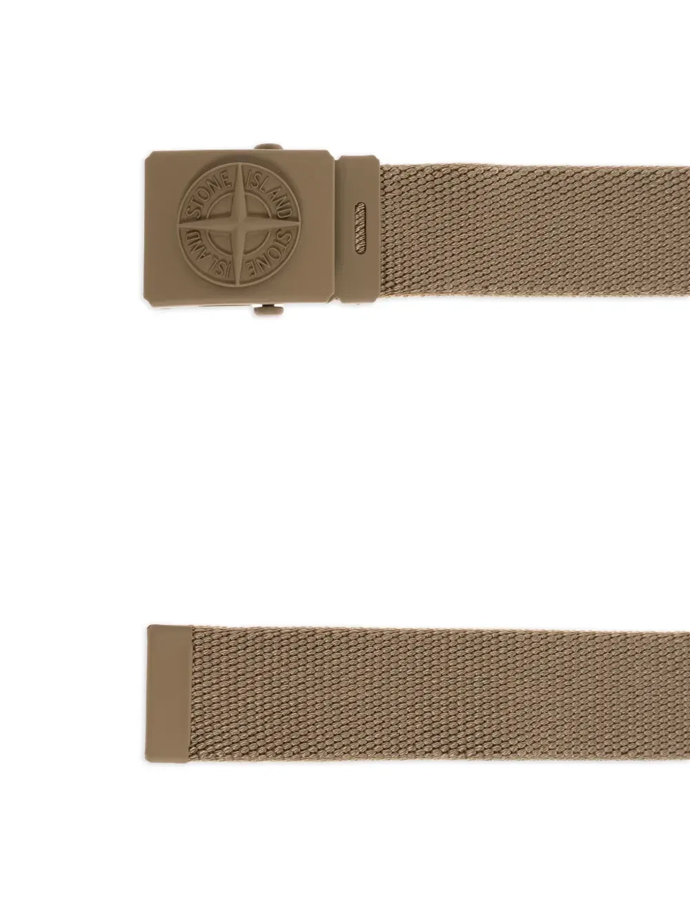 Плетеный ремень с логотипом Stone Island Junior, бежевый — фото 3