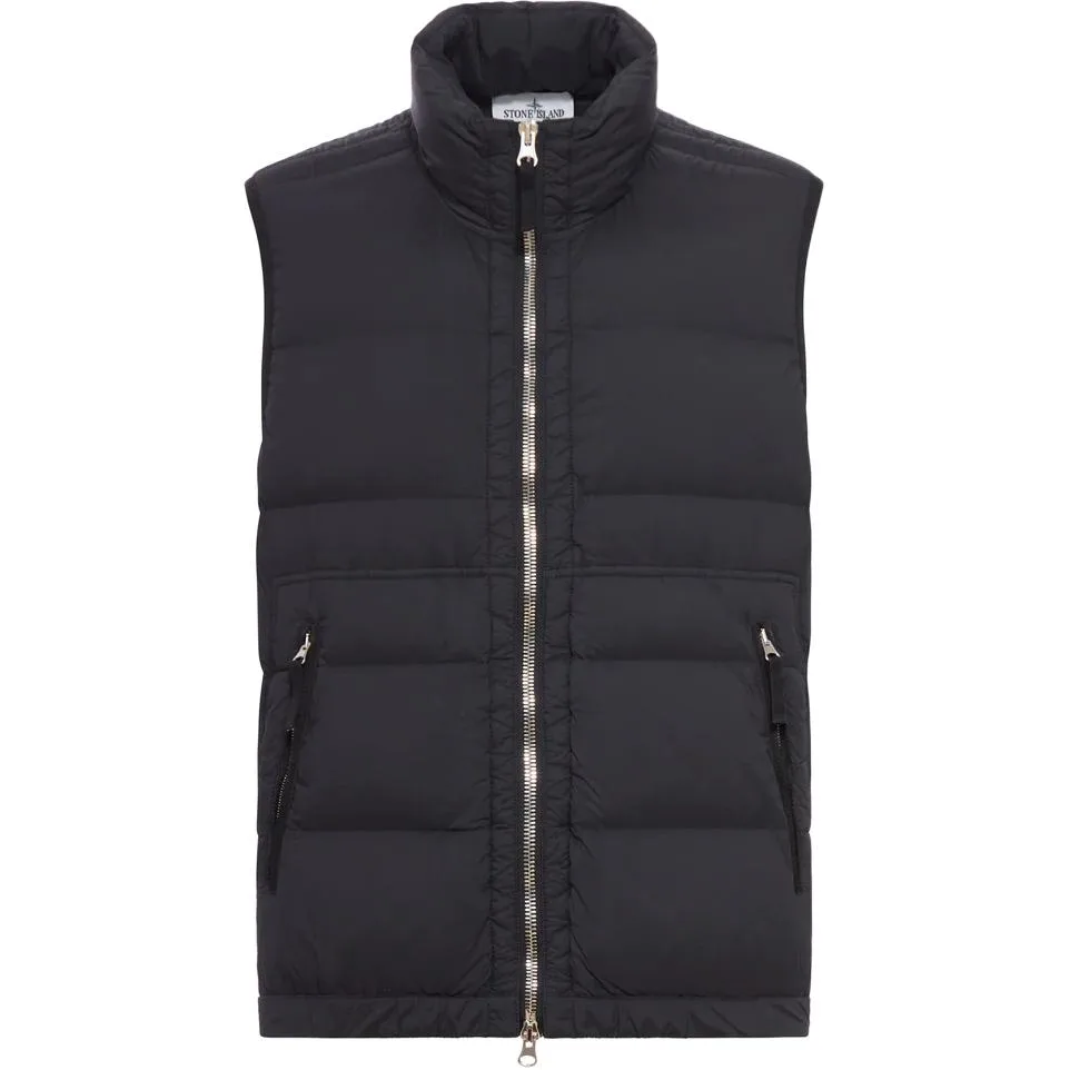 Утепленная жилетка с двумя молниями STONE ISLAND, черный