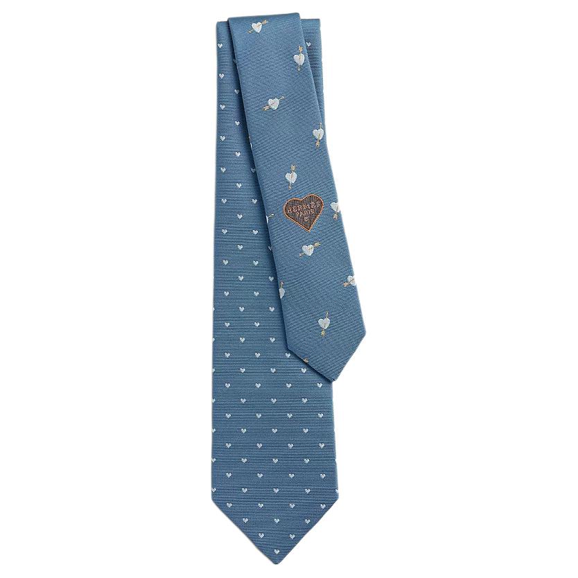

HERMES Шелковый кашемировый галлет мужской светло-голубой, Light Blue