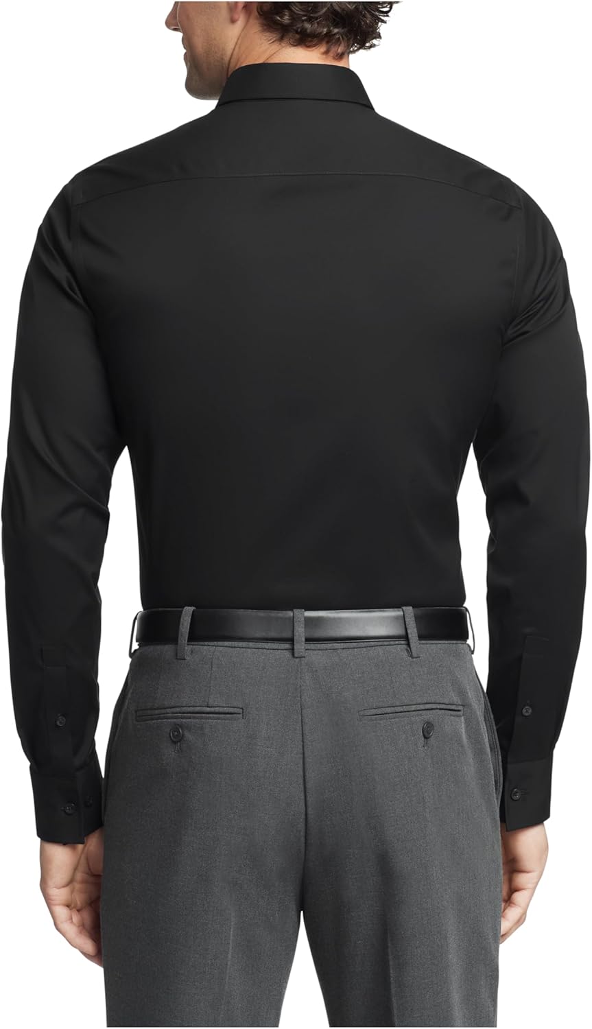 Мужская рубашка Calvin Klein Slim Fit из тонкого хлопкового эластичного материала, Black — фото 2