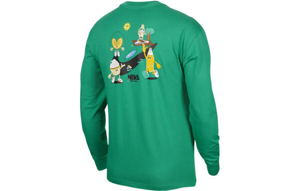 Футболка Nike Sportswear Logo Long Sleeve Tee 'Green', зеленый — фото 2