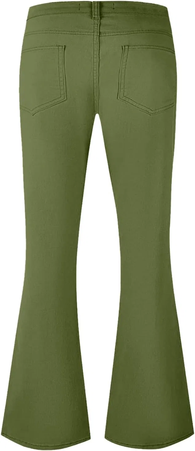 Джинсы клеш Vintage, Army Green — фото 4