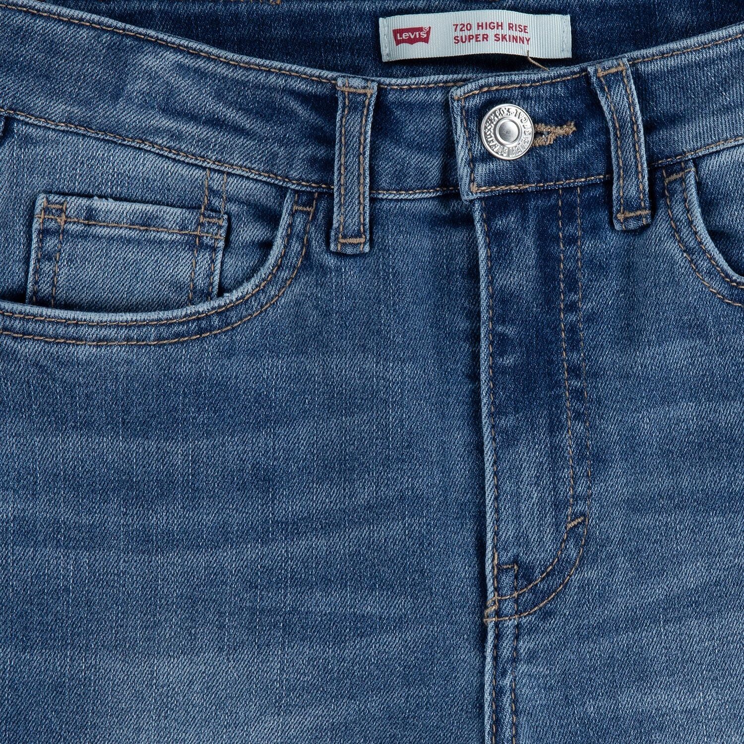 Джинсы Levi's 720 с потертостями и суперскинни для девочек 7–16 лет Levi's, синий — фото 4