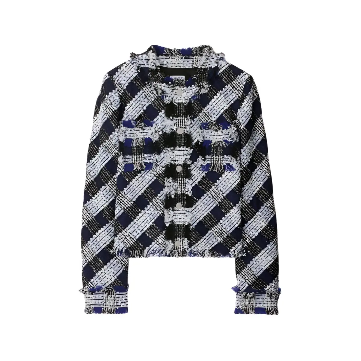 

Burberry Короткий твидовый жакет, Blue White