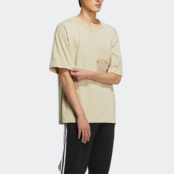 Футболка оригиналы adicolor карман футболка Adidas, бежевый — фото 4