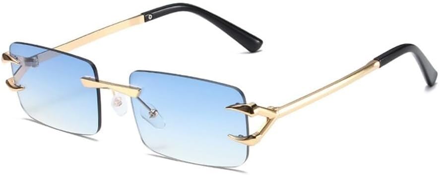 

Женские солнцезащитные очки без оправы, прозрачные, с градиентом цвета океана, с защитой от УФ-излучения UV400, для занятий спортом на открытом воздухе и бега LXLHWN, Blue Gradient