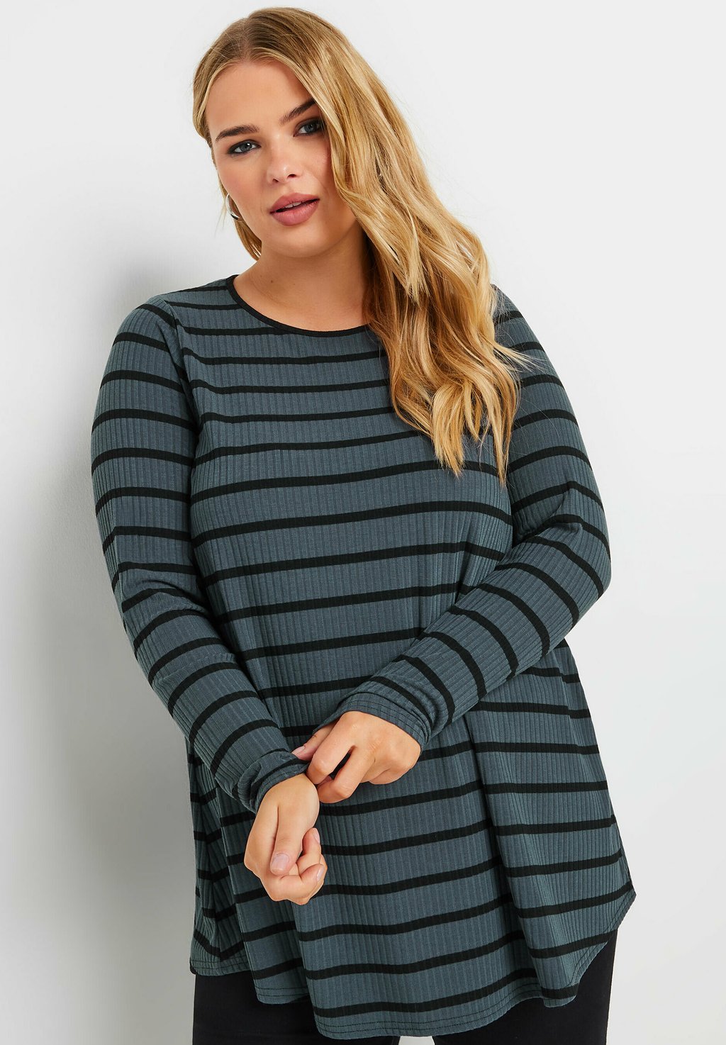 

Топ с длинными рукавами STRIPE SWING Yours Clothing, темно-серый