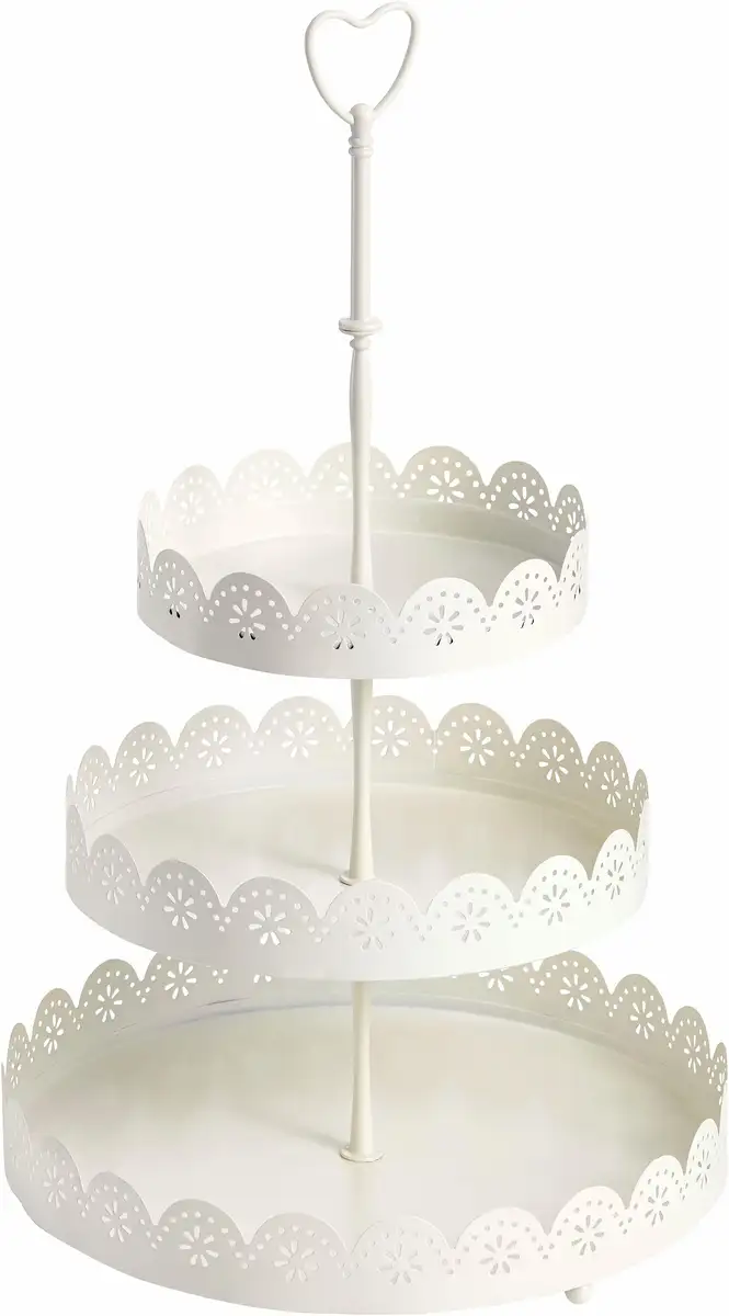 

Подставка для дома декоративная, 3 яруса, высота 42 см, круглая, металл Home affaire Ø 25 см, белый