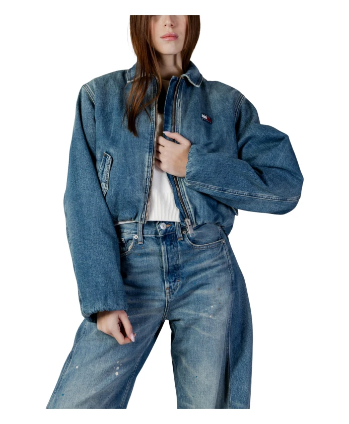 

Свободная джинсовая куртка-харрингтон на подкладке Tommy Jeans, синий