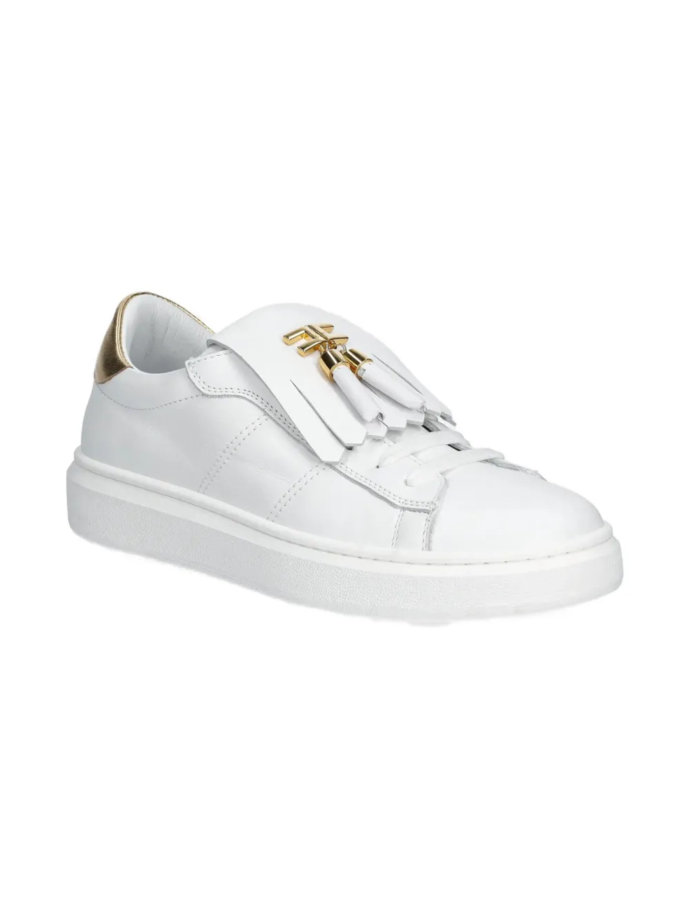 

Кожаные кроссовки с украшением в виде кисточек Elisabetta Franchi La Mia Bambina, белый