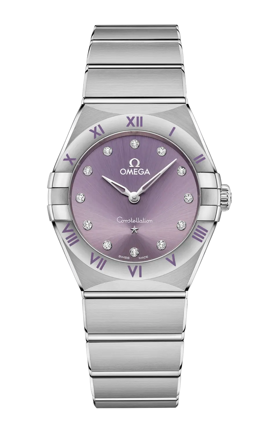 

Часы Omega Constellation quartz с белыми бриллиантами 28 мм