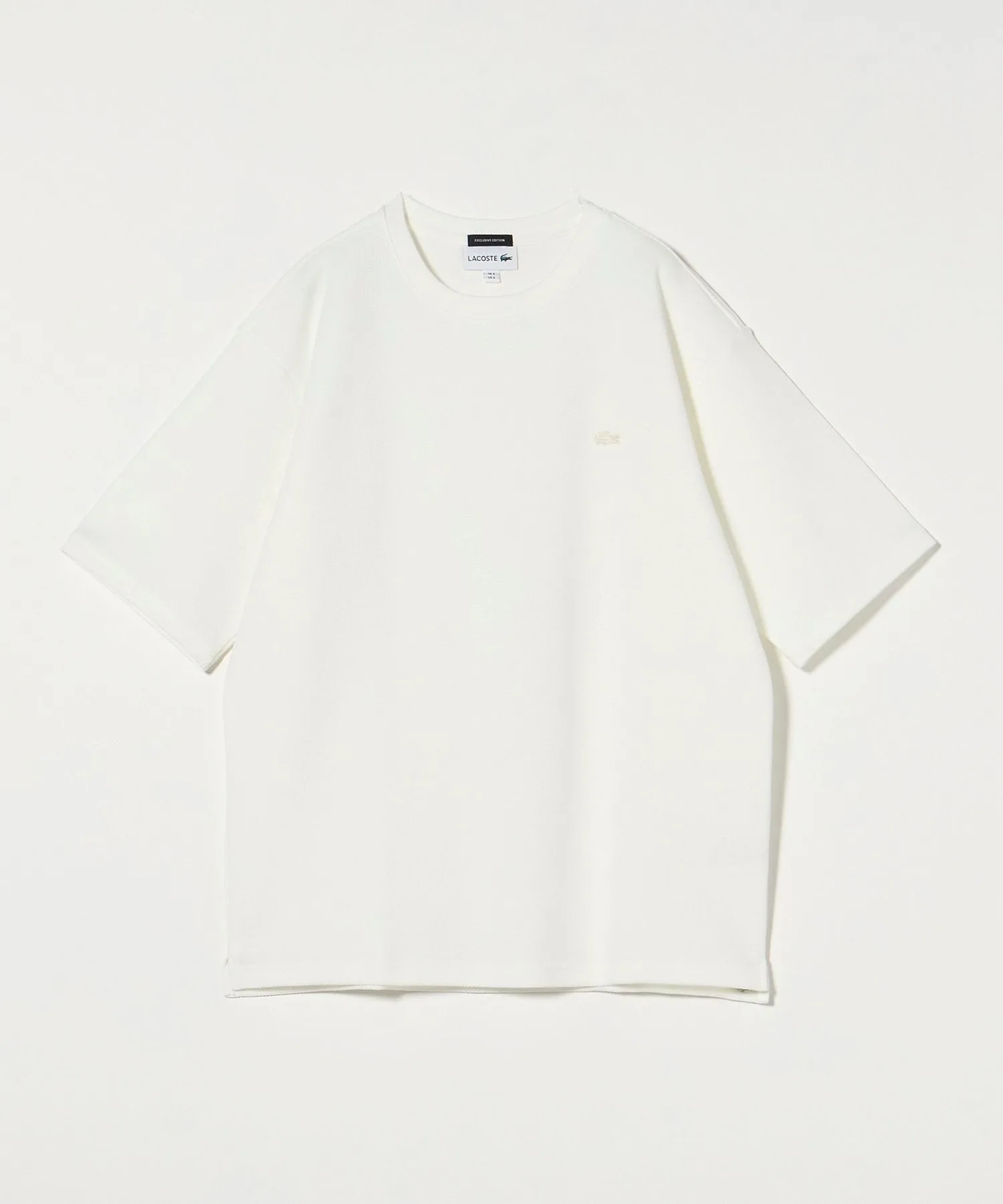 Футболка мужская Lacoste однотонная, с круглым вырезом, белый