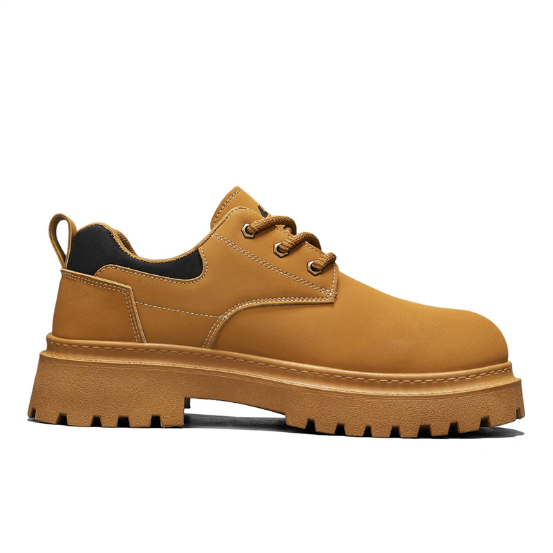 WARRIOR Повседневные кожаные туфли мужские Earth Yellow Black — фото 3