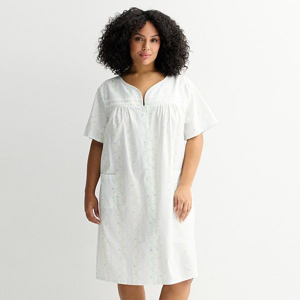 

Халат для сна из тканого материала больших размеров Croft & Barrow, Floral Manor Stripe