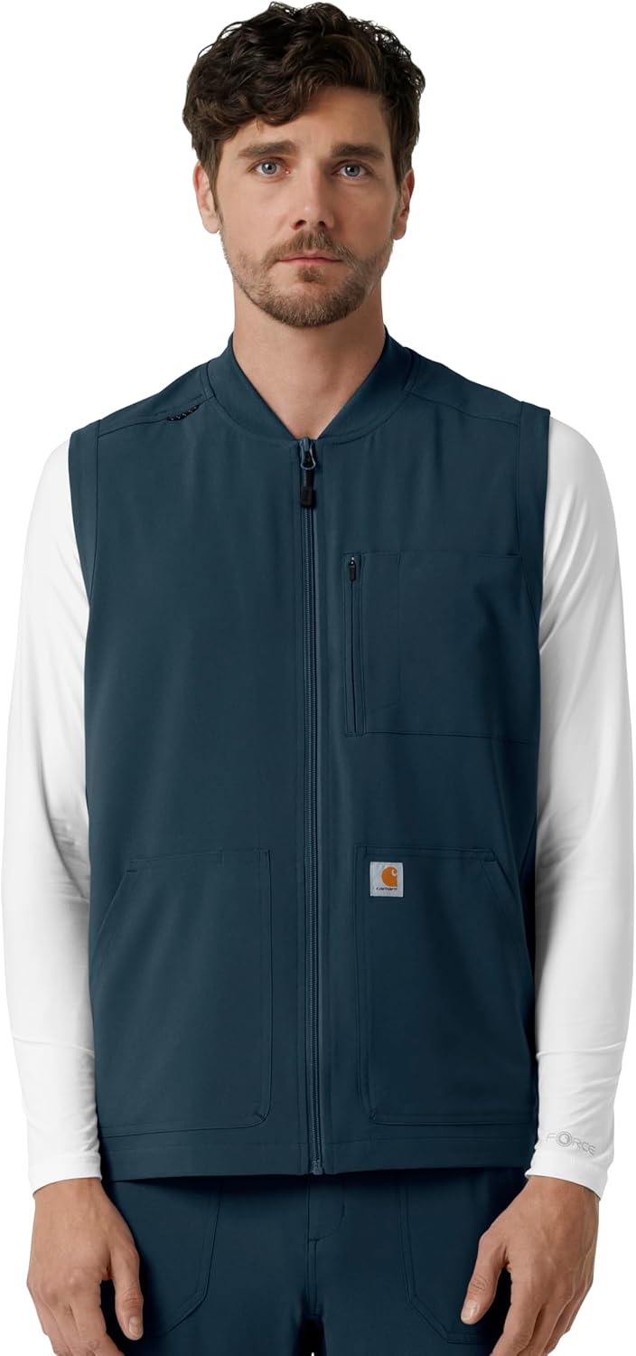 

Carhartt мужская легкая рабочая жилетка Force Cross-Flex, Navy