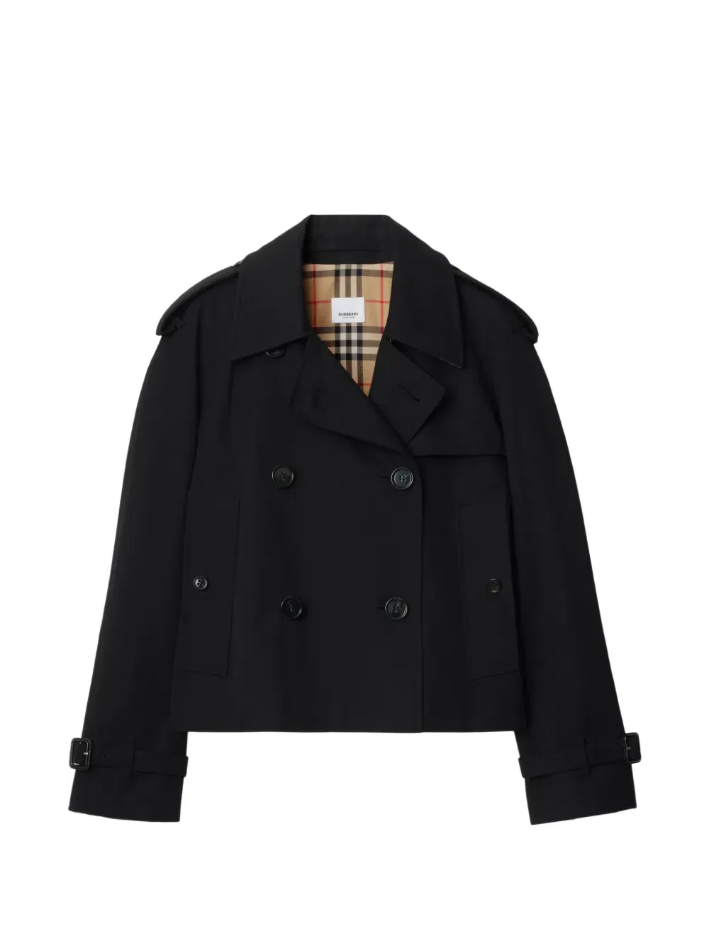 Тренч Burberry Mayfair укороченный габардиновый, черный