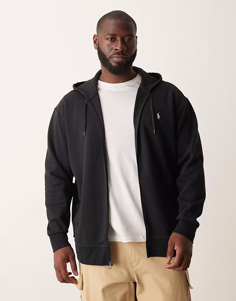 

Толстовка с капюшоном Big & Tall icon logo, двойная вязка, молния по всей длине, черного цвета Polo Ralph Lauren, Черный, Толстовка с капюшоном Big & Tall icon logo, двойная вязка, молния по всей длине, черного цвета Polo Ralph Lauren