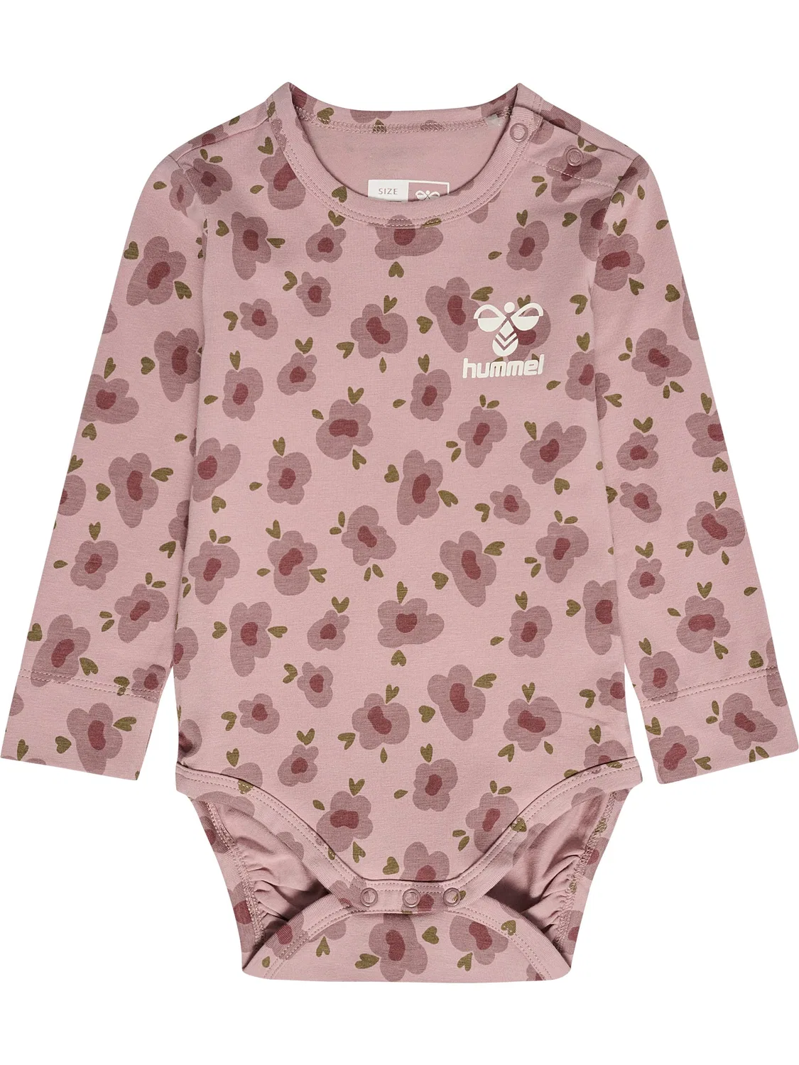 Боди длинным рукавом, хлопок Hummel, adobe rose
