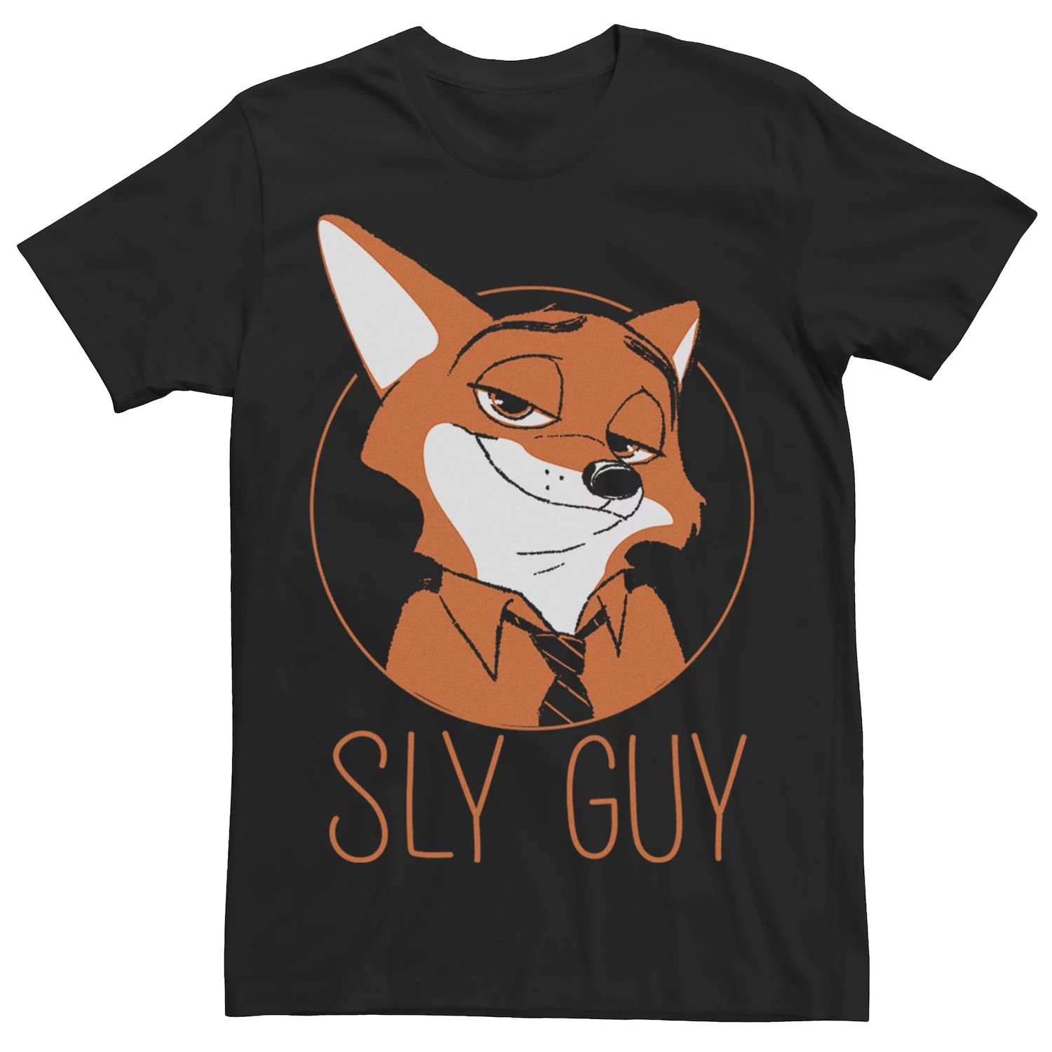 

Мужская футболка Zootopia Nick Wilde Sly Guy Fox Disney, черный