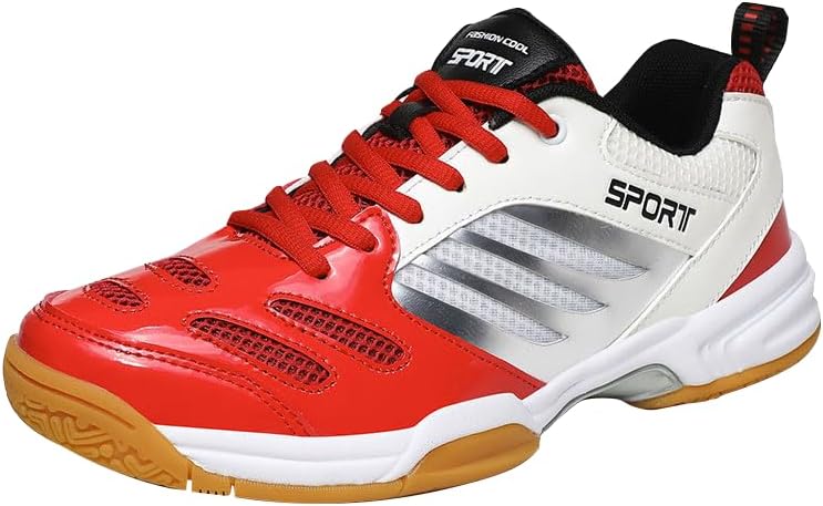 

Кроссовки для зала для тенниса, бадминтона, настольного тенниса, волейбола, паддл-тенниса для мужчин и женщин, мальчиков и девочек Ybberik, красный