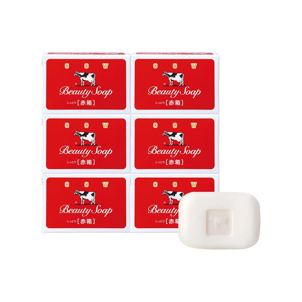 COW SOAP Мыло для тела и гель для душа с розой, антибактериальное, 900 г/1080 г, Red Box Soap 90g*6