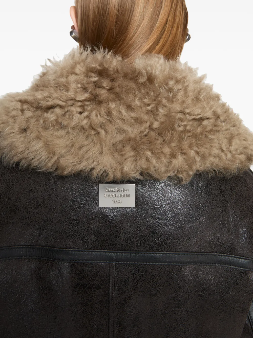 Куртка из овчины Acne Studios, черный — фото 4