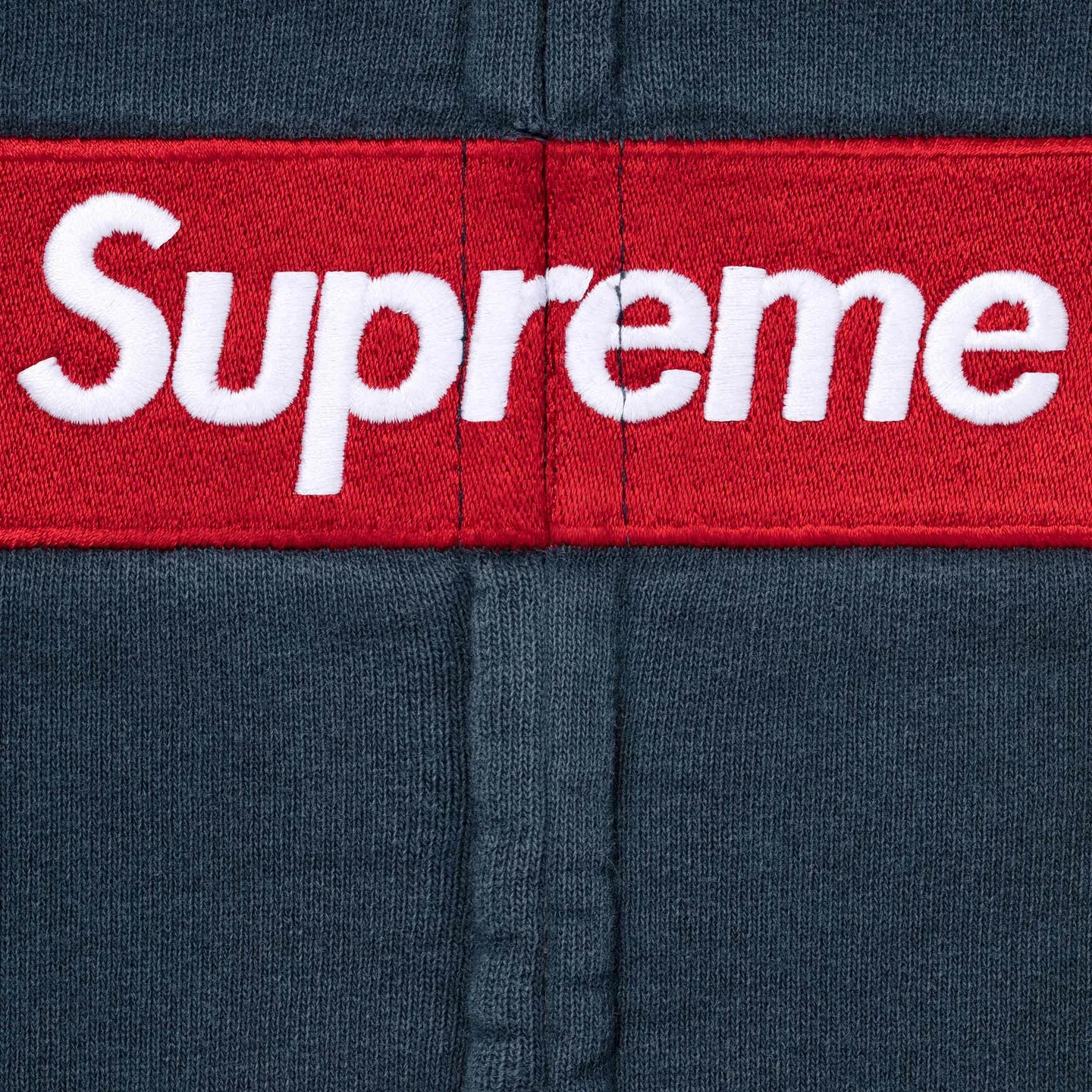 Толстовка с капюшоном на молнии x MM6 Maison Margiela SS26 WEEK4 Box Logo, унисекс Supreme, Marine Blue/Navy — фото 4