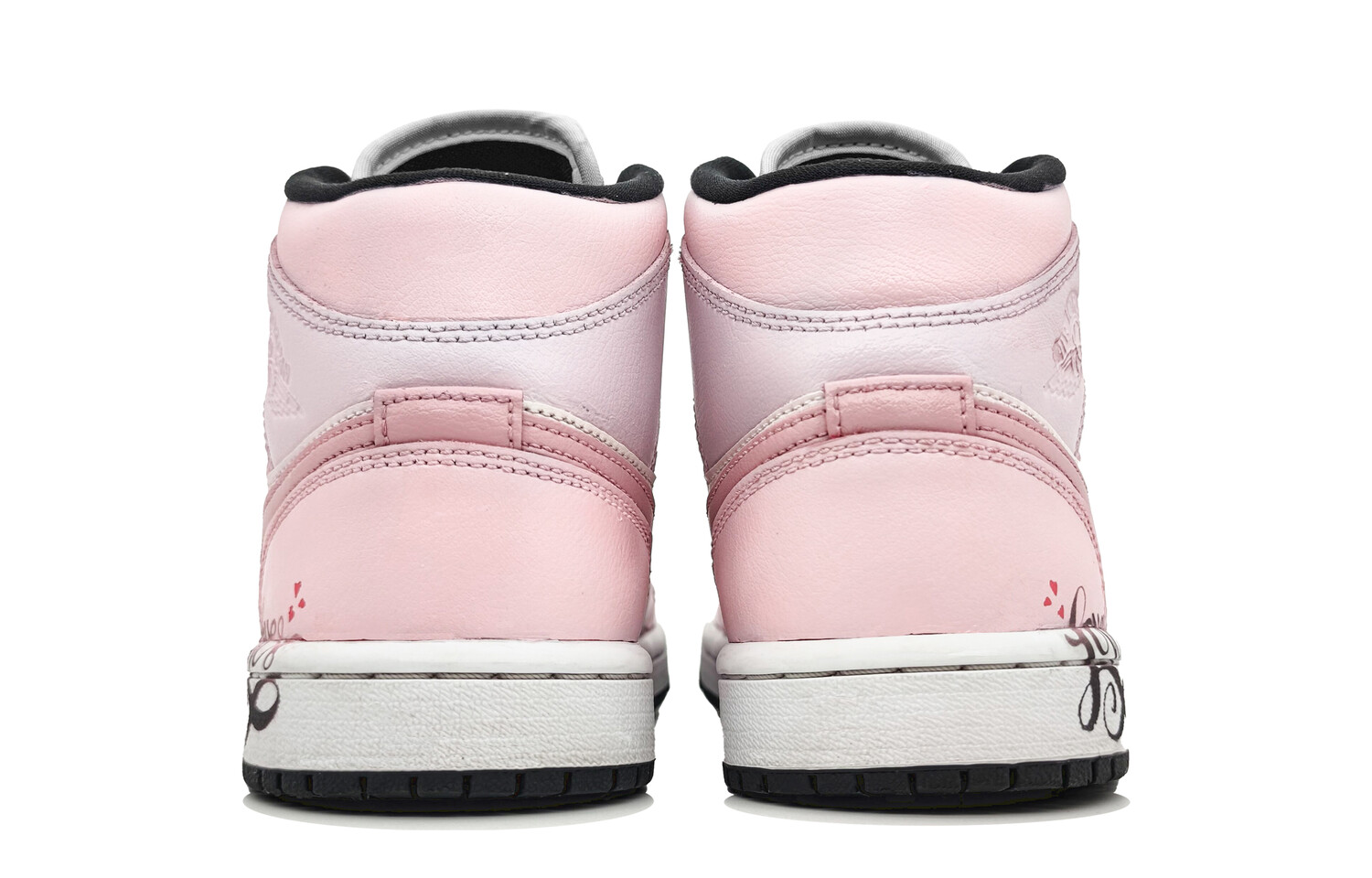 Кроссовки Air Jordan 1 Vintage Basketball Shoes Men High-top Deep Pink, Black, цвет Love fans — фото 4