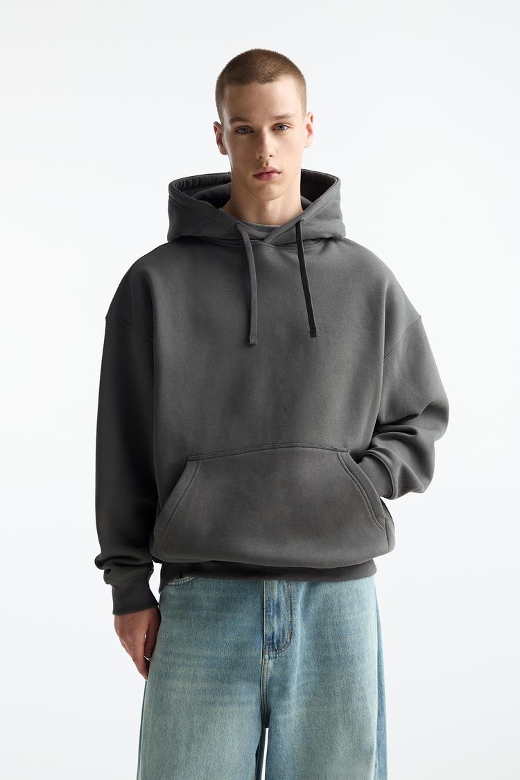 

Базовая толстовка с капюшоном Pull And Bear, серый