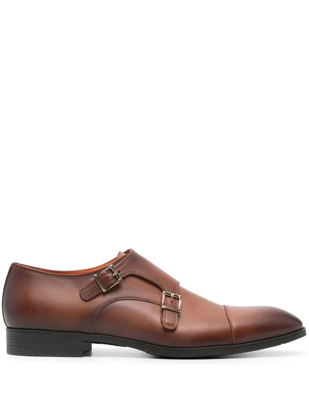 

Туфли монки с пряжками Santoni, коричневый